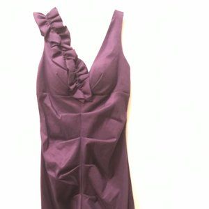 Purple deep v-neck evening dress